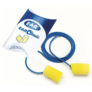 3M 311-1101 E-A-R Classic Yellow NRR 29 Corded Disposable Single-Use Earplugs