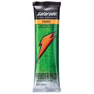 Gatorade 13165 Box of 8 1 oz. Orange Instant Powder Packet Sticks