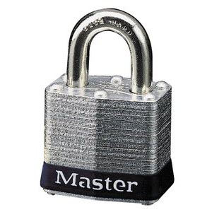 Master Lock 3BLK Laminated No. 3 Black Bumper Steel Body Safety Padlock: 3/4\" Shackle