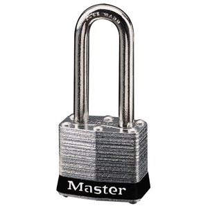 Master Lock 3LFBLK Laminated No. 3LF Black Bumper Steel Body Safety Padlock: 1 1/2\" Shackle