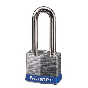 Master Lock 3LFBLU Laminated No. 3LF Blue Bumper Steel Body Safety Padlock: 1 1/2" Shackle