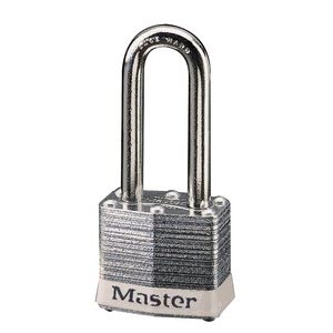 Master Lock 3LFWHT Laminated No. 3LF White Bumper Steel Body Safety Padlock: 1 1/2" Shackle