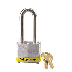 Master Lock 3LHYLW Laminated No. 3LH Yellow Bumper Steel Body Safety Padlock: 2" Shackle