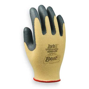 Best 4560 Zorb-IT Ultimate Sponge Gray Nitrile Dip Cut-Resistant Gloves: Knit Wrists