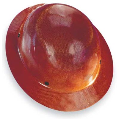 MSA 475407 Skullgard Natural Tan Fiberglass Fas-Trac 4-Point Ratcheting Suspension Full Brim Hardhat