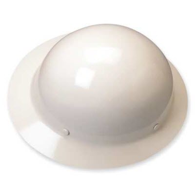 MSA 475408 Skullgard White Fiberglass Fas-Trac 4-Point Ratcheting Suspension Full Brim Hardhat