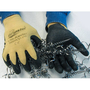Global Glove 500KV Gripster Kev-Lite 13 Gauge Black Nitrile Coated Kevlar/Lycra Gloves