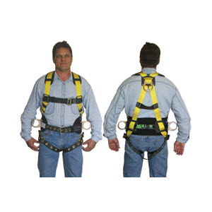 MILLER 650-61/LYK (HP) High Performance Large Yellow Full Body Construction Harness: 3 D-Rings
