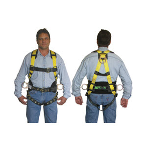 MILLER 650-61/MYK (HP) High Performance Medium Yellow Full Body Construction Harness: 3 D-Rings