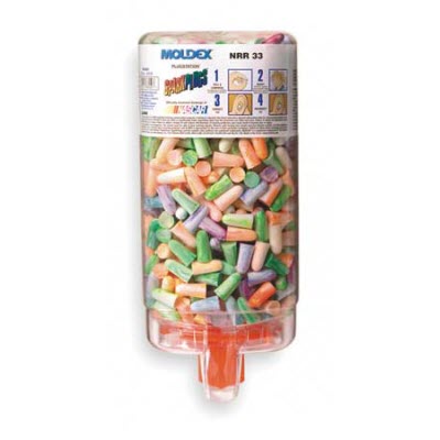 MOLDEX 6645 PlugStation Dispenser: Pre-Filled 500 Pairs SparkPlugs NRR 33 Uncorded Disposable Single-Use Earplugs