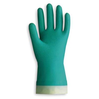 Best 730 Nitri-Solve 13\" 15 Mils Green Nitrile Flock Lined Gloves