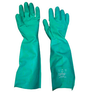 Best 747 Nitri-Solve 19\" 22 Mils Green Nitrile Unlined Gloves