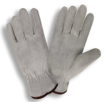 Cordova 7800 Unlined Gray Split Cowhide Leather Drivers Gloves: Elastic Backs