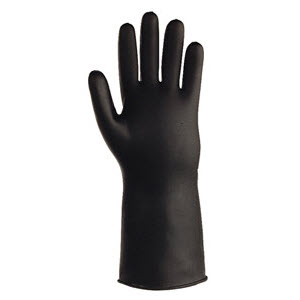 Best 874 14\" 14 Mils Black Butyl Unlined Rubber Gloves: Rolled Cuffs