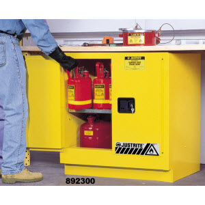 JUSTRITE 892300 22 Gallon Sure-Grip EX Undercounter Cabinet for Flammables