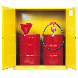 JUSTRITE 899100 110 Gallon Sure-Grip EX Drum Storage Cabinet for Flammables and Hazardous Waste