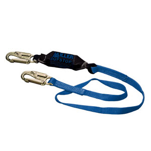 MILLER 910TWLS/6FTGK HP 6\' Adjustable Web Single-Leg Lanyard with SofStop Shock Absorber: (2) 3/4\" Snap Hooks