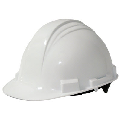 NORTH A59-01 Peak White HDPE 4-Point Pinlock Plastic Suspension Cap Style Hardhat
