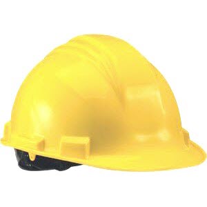 NORTH A59-02 Peak Yellow HDPE 4-Point Pinlock Plastic Suspension Cap Style Hardhat