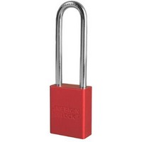 American Lock 1107RD American Lock Red Padlock With 1 1/2" Solid Aluminum Body 3" Shackle (Keyed Differently)