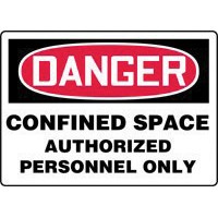 Accuform Signs MCSP141VS Accuform Signs 10" X 14" Red, Black And White Adhesive Vinyl Value Confined Space Sign "Danger Confined