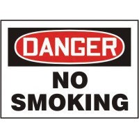 Accuform Signs MSMK132VA Accuform Signs 7" X 10" Red, Black and White Aluminum Value Accident Prevention Sign "Danger No Smokin
