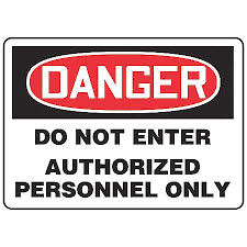 Accuform Signs MADM141VS Accuform Signs 10\" X 14\" Red, Black And White Adhesive Vinyl Value Admittance Sign \"Danger Do Not Enter
