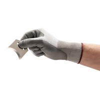 Ansell Edmont 11-644-6 Ansell Size 6 Gray HyFlex 13 Gauge Coated Work Gloves With Polyethylene Liner, Polyurethane Coated Palm A