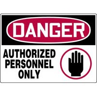 Danger Authorized Personnel Only Signs with Graphic Accuform MADM008VP Safety Signs