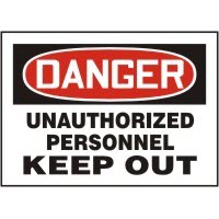 Danger Unauthorized Personnel Keep Out Signs Accuform MADM090VP Safety Signs