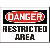 Danger Restricted Area Signs Accuform MADM149VP Safety Signs