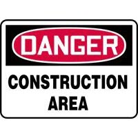 Construction Signs Danger Construction Area Signs Accuform MCRT135VP Safety Signs