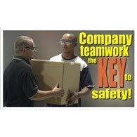 Safety Banners Accuform MBR404 \"Company Teamwork the Key to Safety\" Safety Banner: 4\' x 28\"