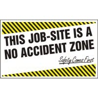 Safety Banners Accuform MBR416 "This Jobsite is a No Accident Zone Safety Comes First" Safety Banner: 4' x 28"