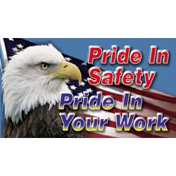 Safety Banners Accuform MBR420 \"Pride In Safety\" Safety Banner: 4\' x 28\"