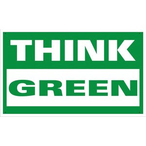 Safety Banners Accuform MBR464 "Think Green" Safety Banner: 4' x 28"
