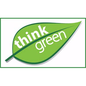 Safety Banners Accuform MBR468 \"Think Green\" Safety Banner: 4\' x 28\"