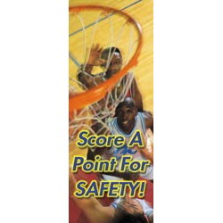 Safety Banners Accuform MBR887 \"Score a Point for Safety\" Safety Banner: 8\' x 28\"