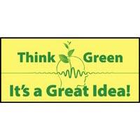 Safety Banners Accuform MBR705 \"Think Green It\'s a Great Idea\" Safety Banner: 8\' x 28\"