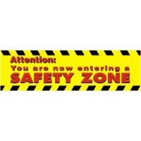 Safety Banners Accuform MBR802 \"Attention You are Now Entering a Safety Zone\" Safety Banner: 8\' x 28\"