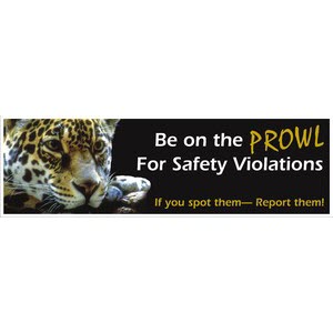 Safety Banners Accuform MBR804 "Be on the Prowl for Safety Violations" Safety Banner: 8' x 28"