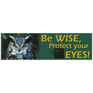 Safety Banners Accuform MBR806 "Be Wise Protect Your Eyes" Safety Banner: 8' x 28"