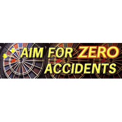 Safety Banners Accuform MBR817 \"Aim for Zero Accidents\" Safety Banner: 8\' x 28\"