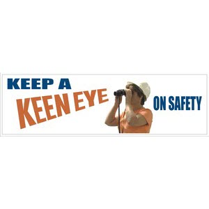 Safety Banners Accuform MBR856 \"Keep a Keen Eye on Safety\" Safety Banner: 8\' x 28\"