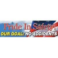 Safety Banners Accuform MBR882 \"Pride in Safety! Our Goal: No Accidents\" Safety Banner: 8\' x 28\"