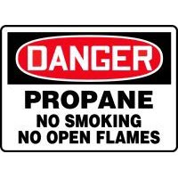 Chemical Sign Danger Propane No Smoking No Open Flames Signs Accuform MCHL200VP Safety Signs