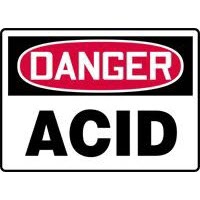 Chemical Sign Danger Acid Signs Accuform MCHL190VP Safety Signs