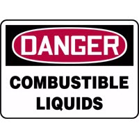 Chemical Sign Danger Combustible Liquids Signs Accuform MCHL198VP Safety Signs
