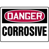 Chemical Sign Danger Corrosive Signs Accuform MCHL222VP Safety Signs