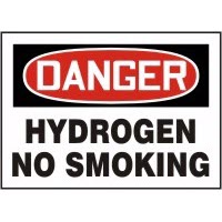 Chemical Sign Danger Hydrogen No Smoking Signs Accuform MCHL071VP Safety Signs
